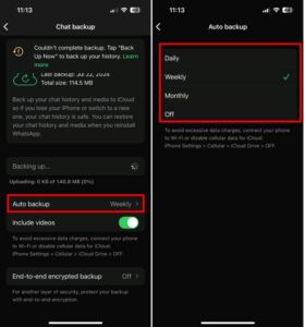 chat back up in whatsapp plus